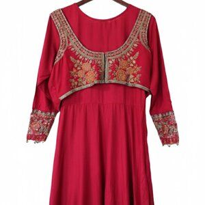 Maria B. Embroidered Anarkali Suite with Dupatta - Medium( 3 piece)